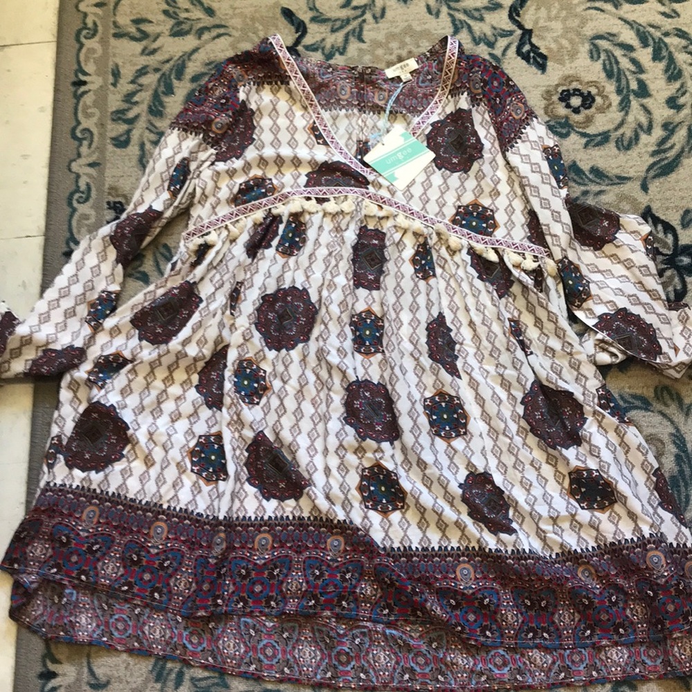 Umgee Size M Tunic Mini Dress NWT